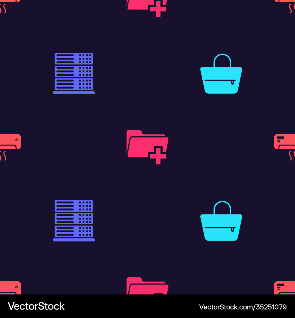 Set handbag server data web hosting add new Set handbag server data web hosting add new vector image