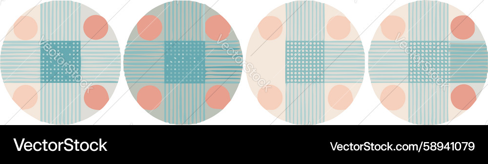 Set of abstract patterned circles versatile Vector Image