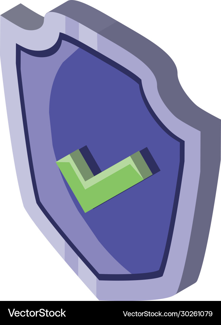 Shield with check box symbol on white background vector image