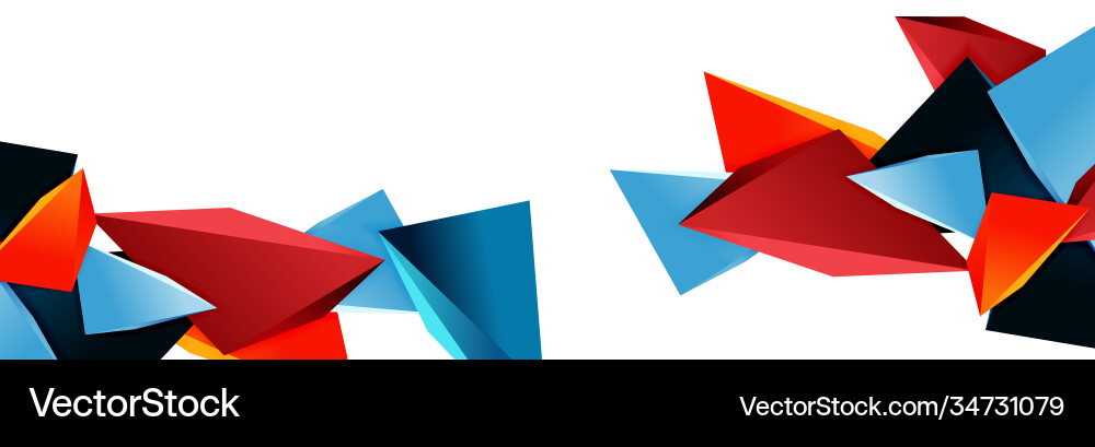 Triangle mosaic abstract background 3d triangular Vector Image