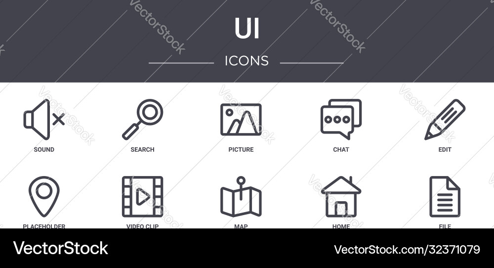 Ui concept line icons set enthält nutzbar Ui concept line icons set enthält nutzbar vektorbild