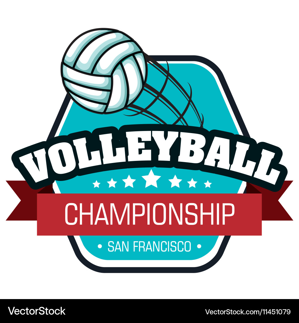 Volleyball Sport Emblem Vector Image