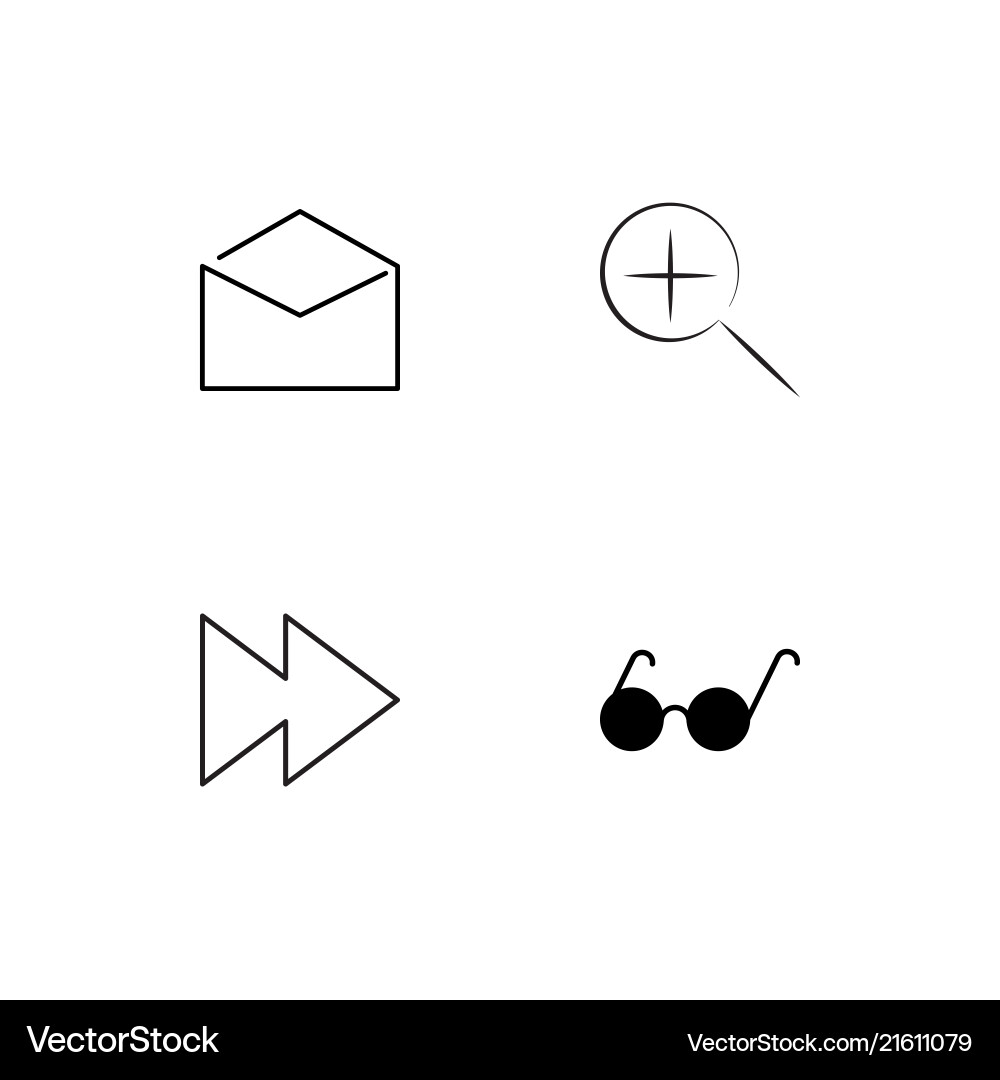 Web linear icons set simple outline vector image
