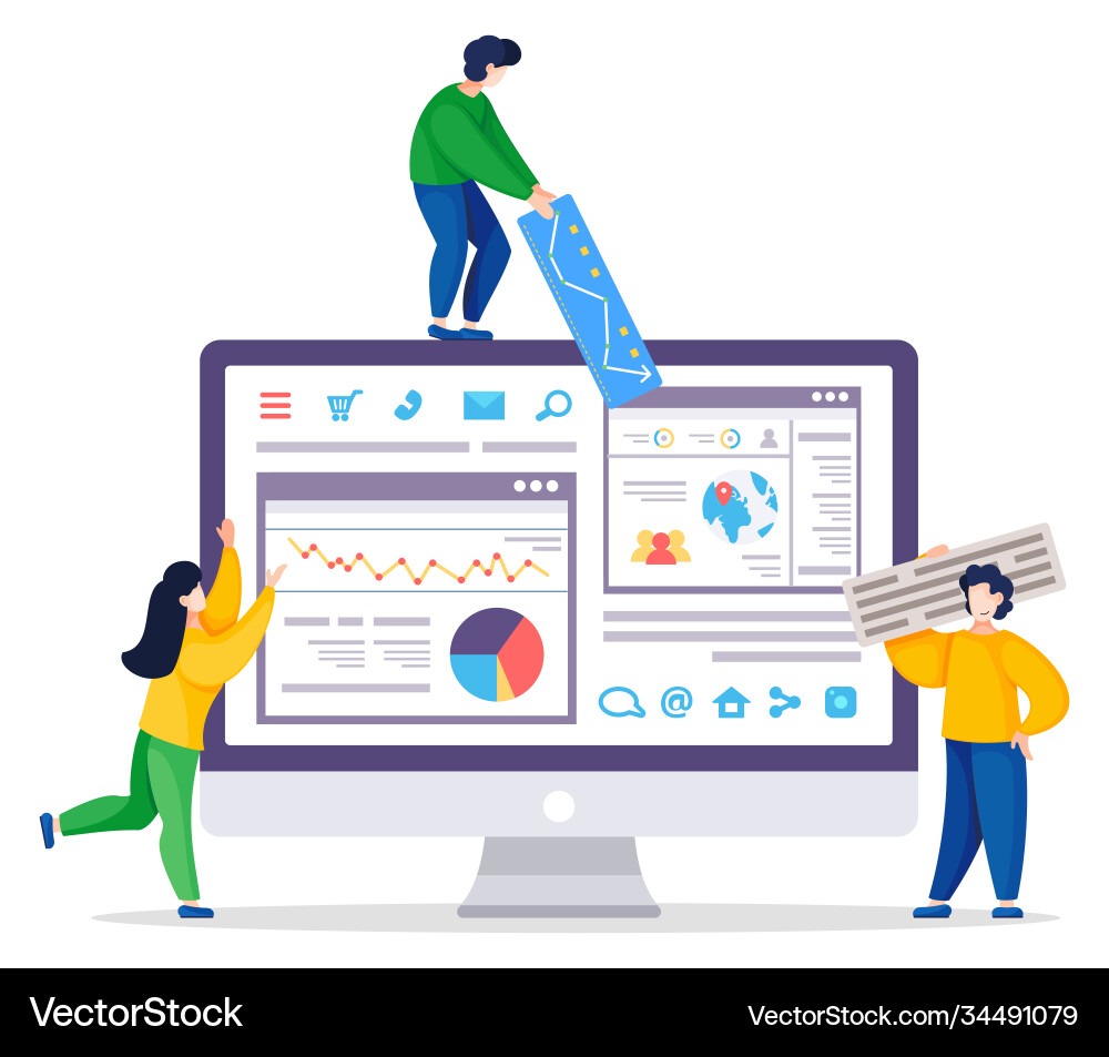 Website Analytics & Optimization vector image