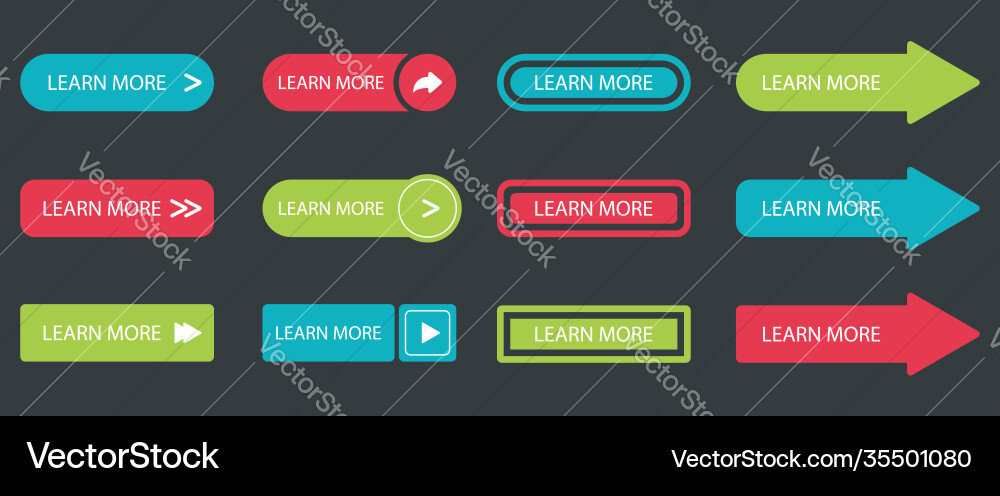 Button Set - Website Icons vector image