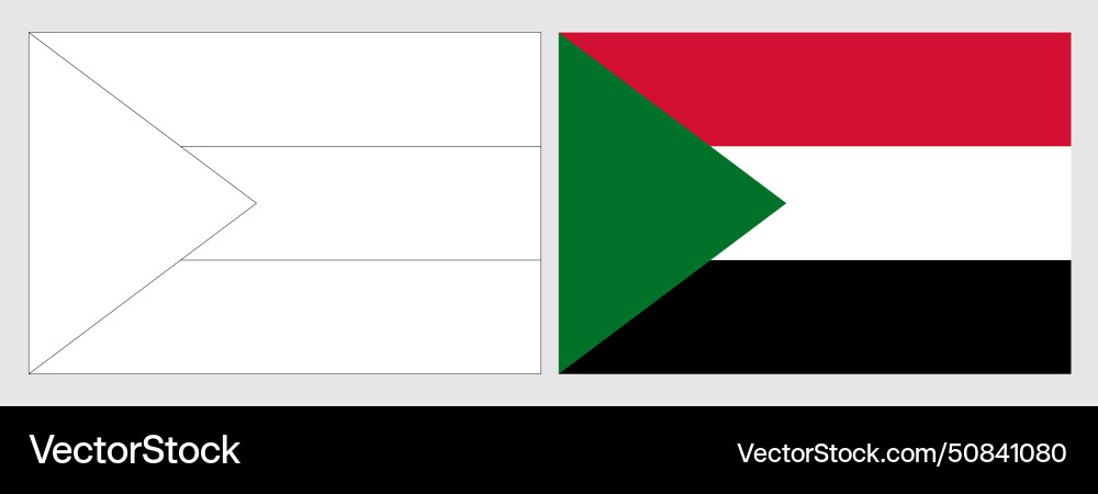 Coloring flag set of sudan Royalty Free Vector Image