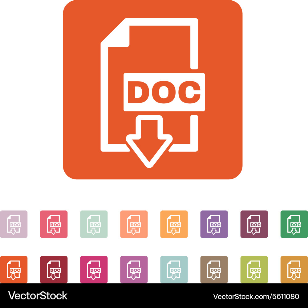 Doc icon text file format symbol flat vector image