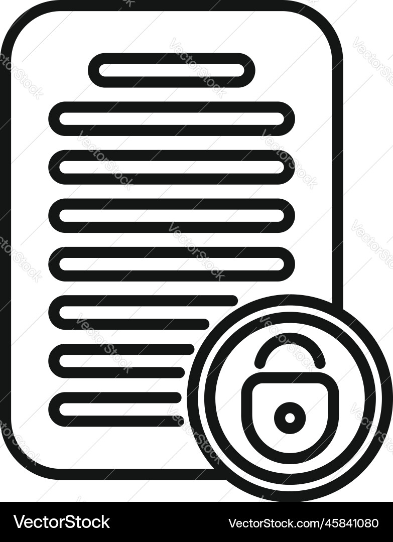 Document ssl certificate icon outline web Document ssl certificate icon outline web vector image