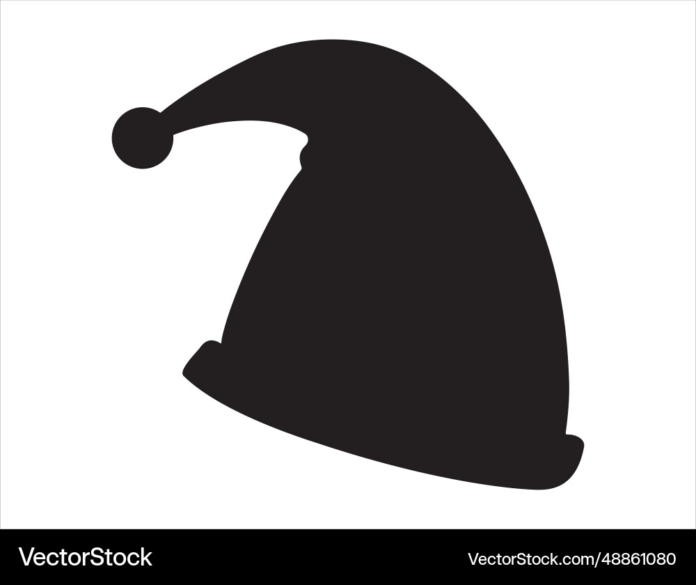 Elf hat silhouette art Elf hat silhouette art vector image