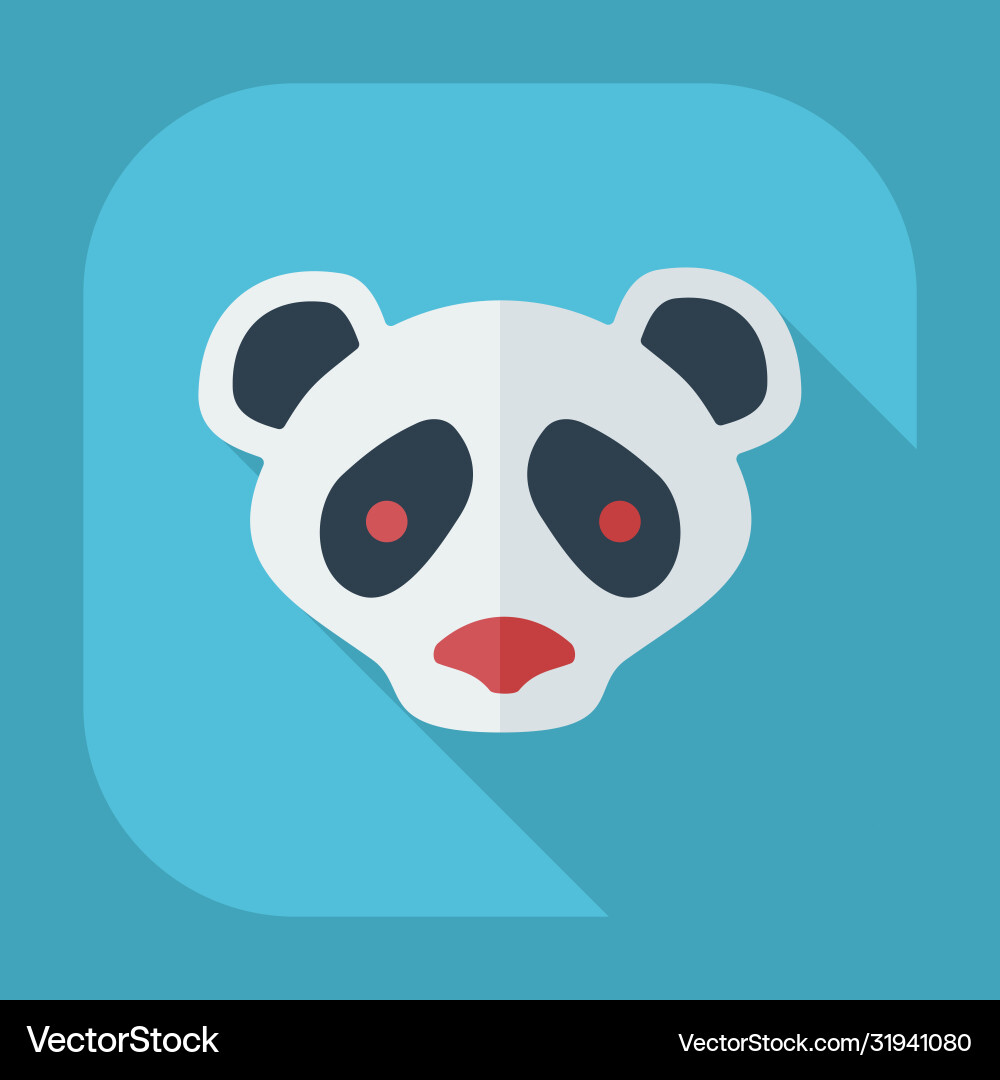 Flat modern design with shadow icons pandas Vector Image