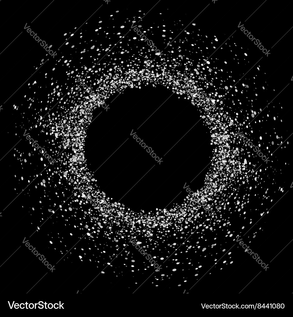 Grey Circle Frame with Scatter vector image