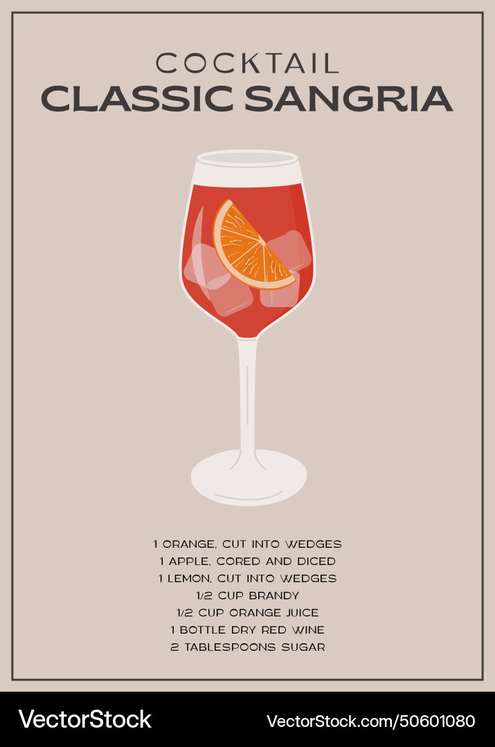 Klassischer Sangria Cocktail mit Orangenschnitt Klassischer Sangria Cocktail mit Orangenschnitt vektorbild