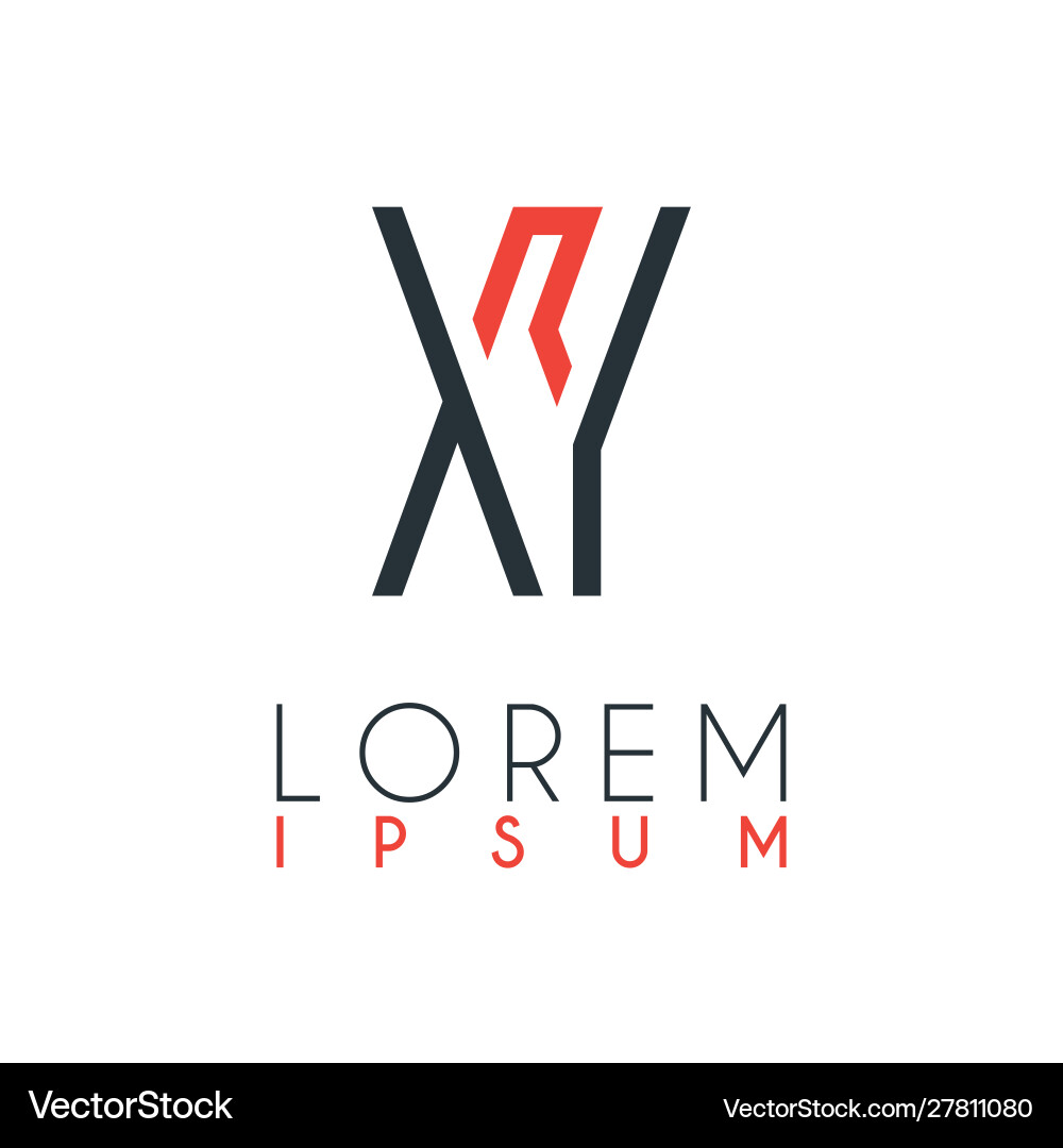 Logo between letter x and y or xy Logo between letter x and y or xy vector image