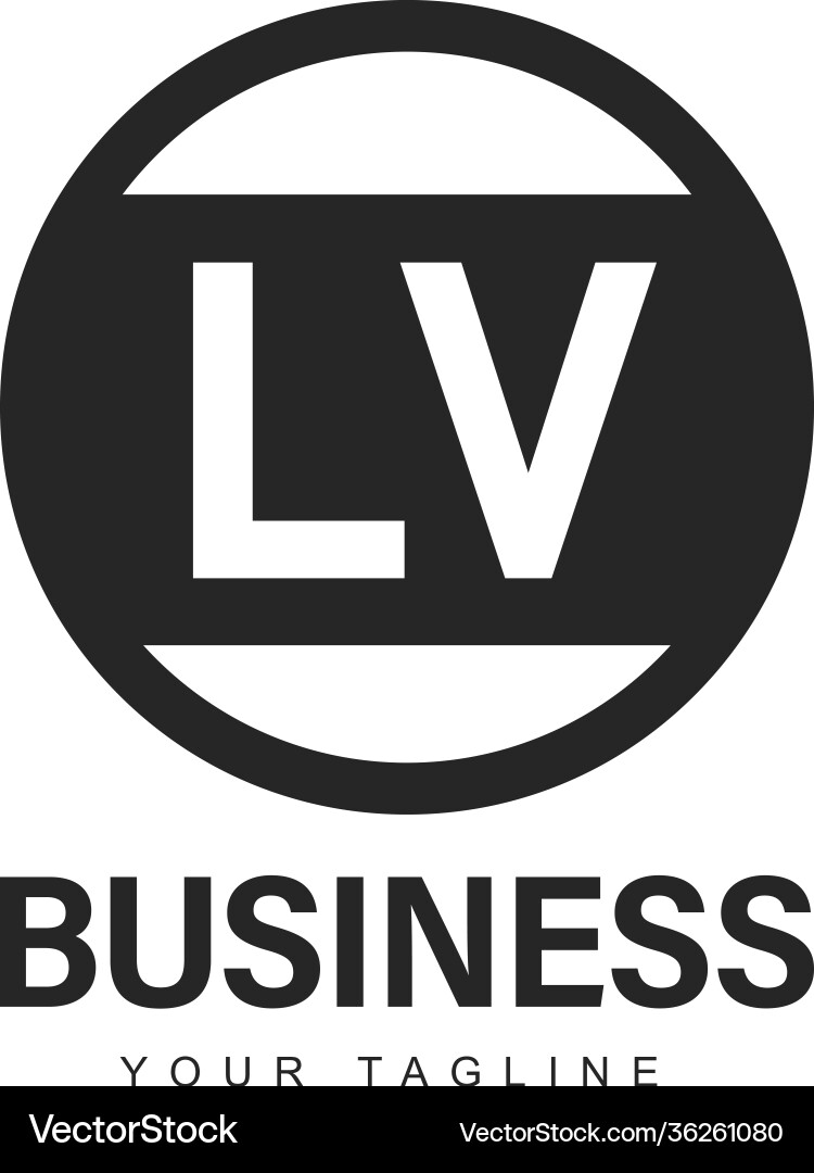 Lv initial a logo design with abstract style Lv initial a logo design with abstract style vector image