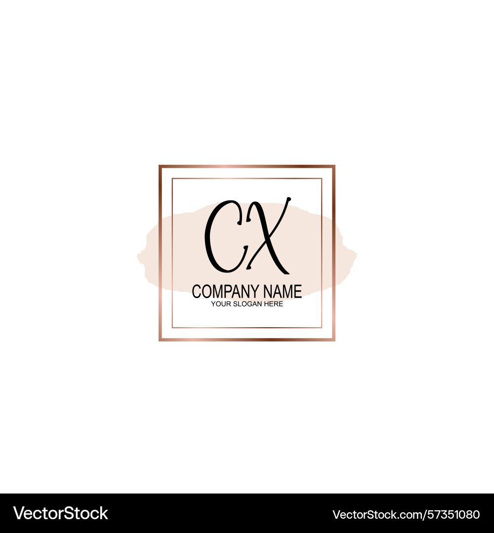Minimalist handwritten cx initial logos with soft Minimalist handwritten cx initial logos with soft vector image