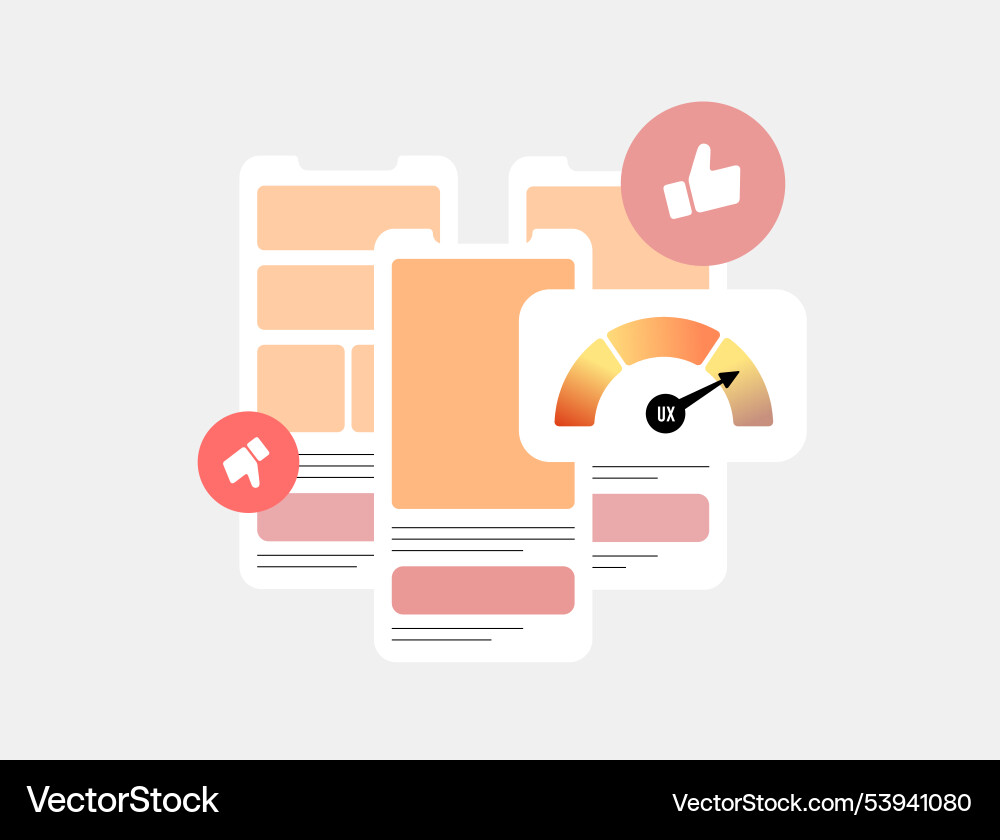 Mobile UX Optimization Flowchart vector image