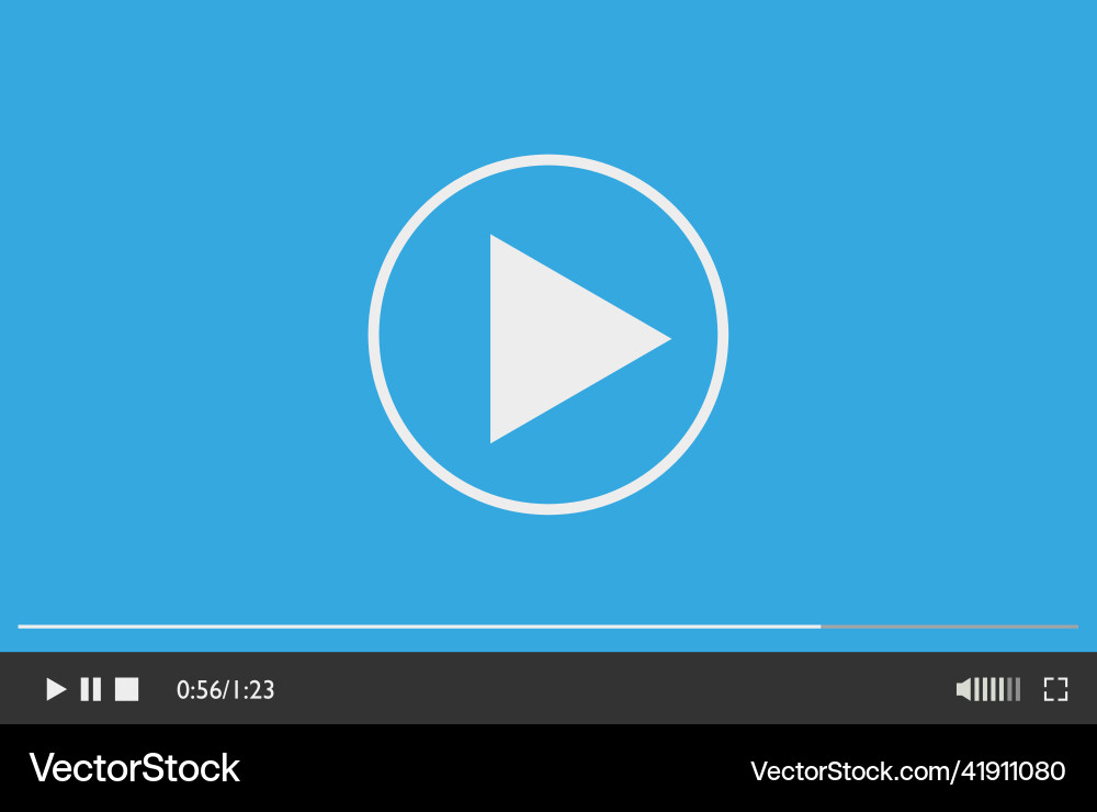 Modern video player design template for web Modern video player design template for web vector image