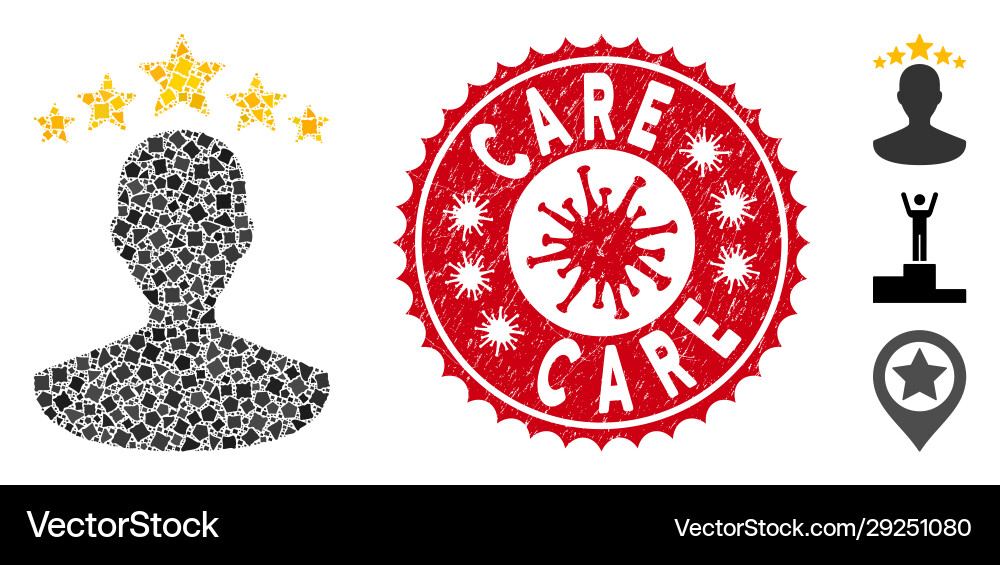 Mosaic user rating icon irregular elements vector image