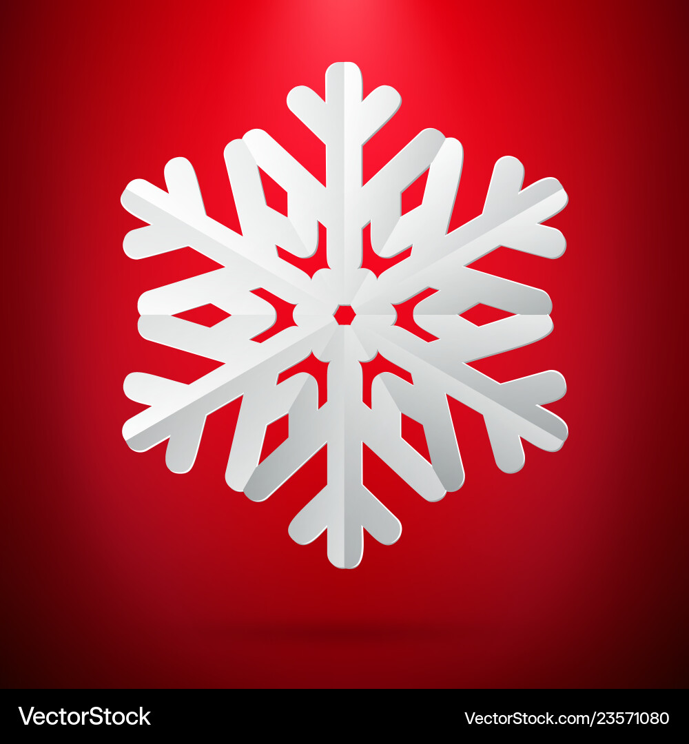 Red background with paper snowflake eps 10 Red background with paper snowflake eps 10 vector image