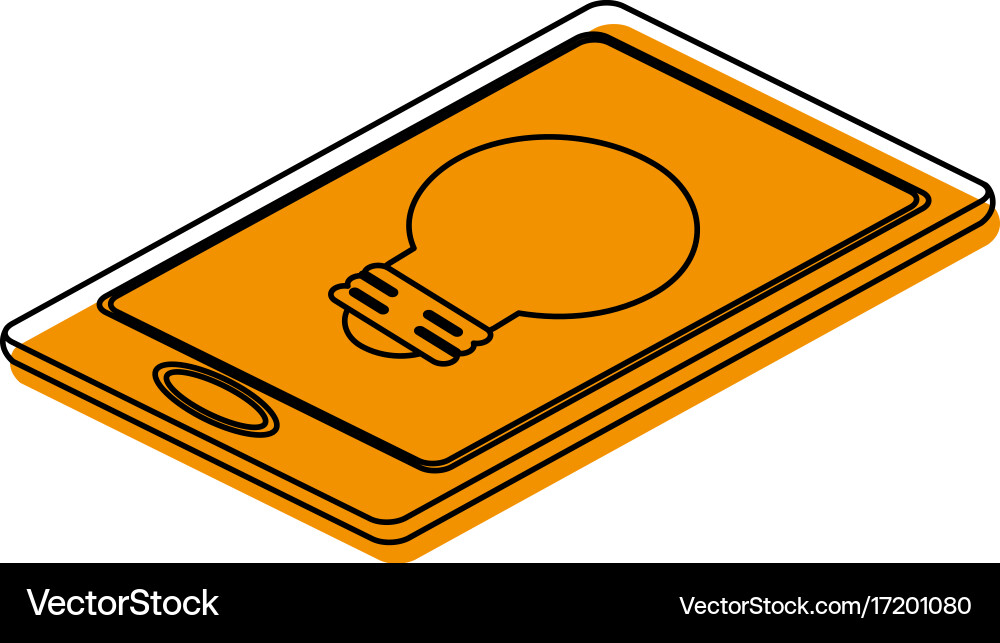 Regular lightbulb on cellphone screen icon image Vector Image