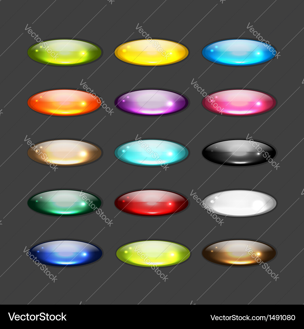 Set of glossy button icons for your design Vector Image