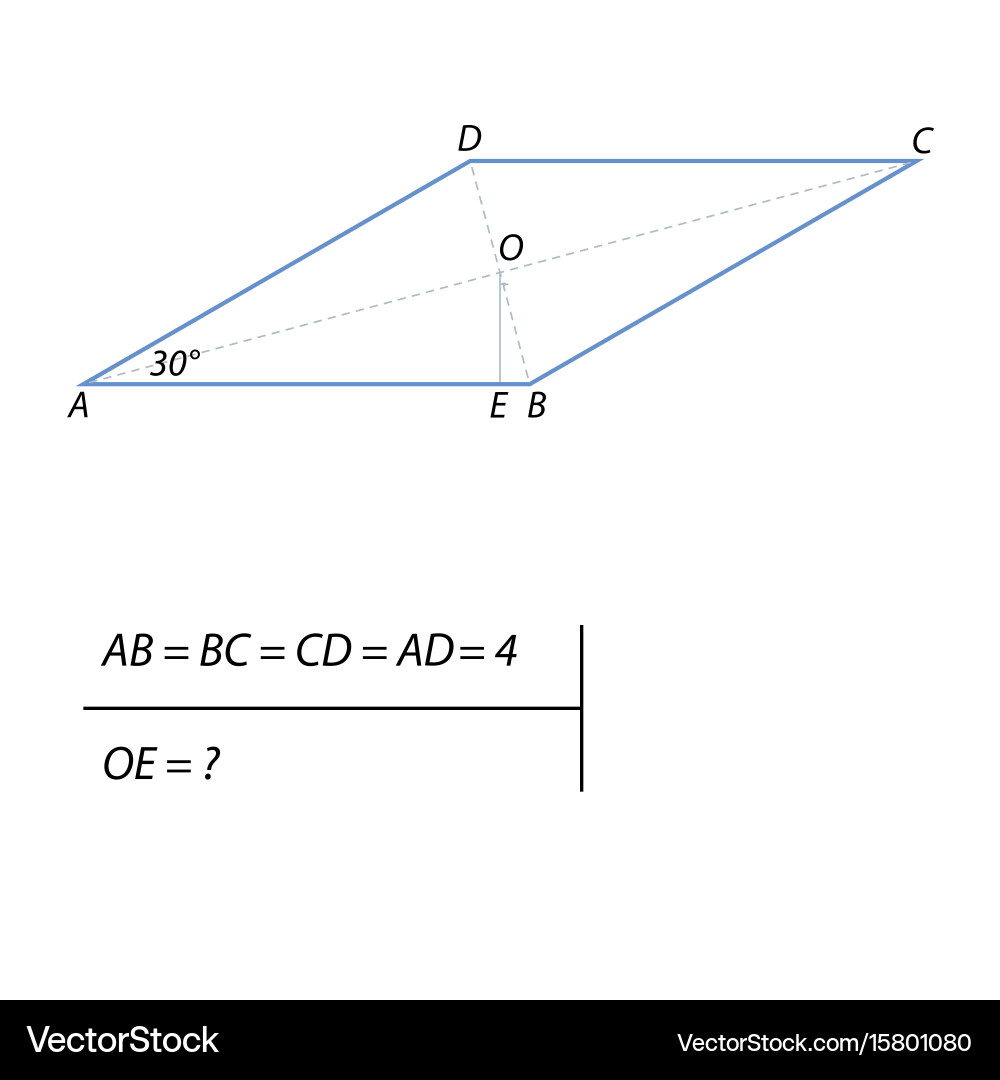 Task to find the height of rhombus vector image
