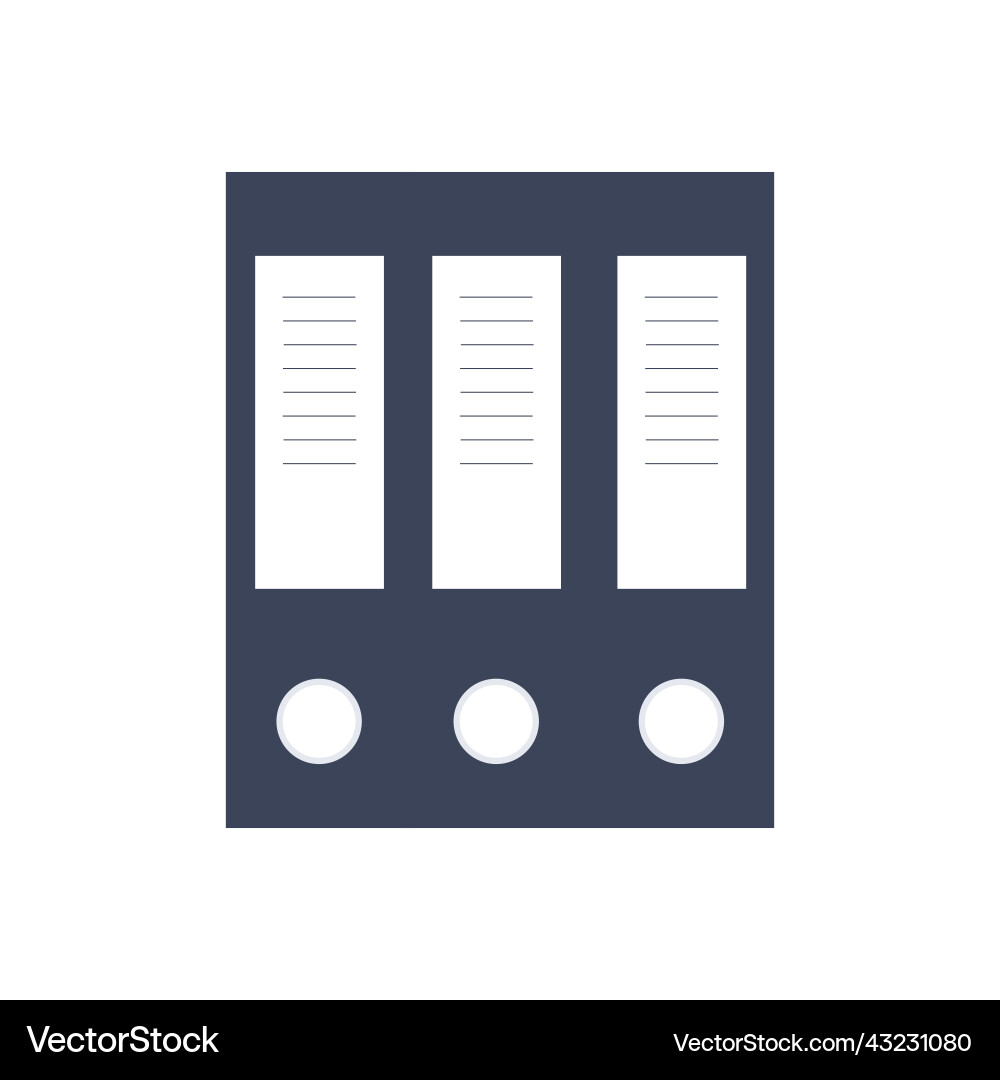 Three black folders with documents in simple style Three black folders with documents in simple style vector image