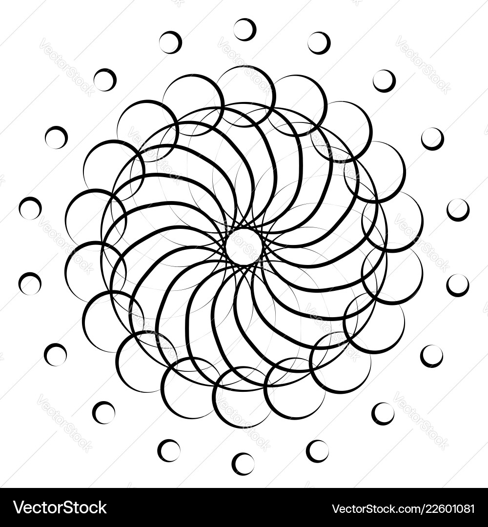 Abstract circular spiral element isolated Abstract circular spiral element isolated vector image