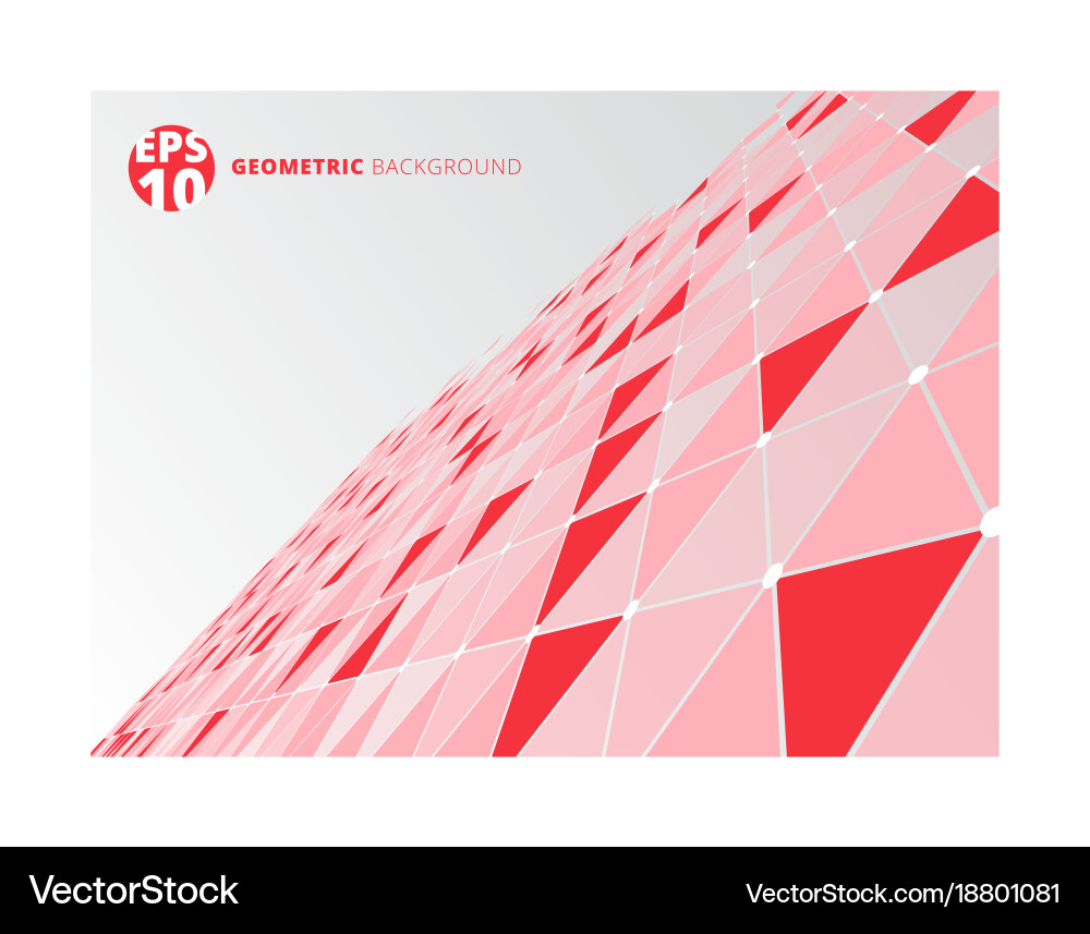 Abstract red geometric triangle structure vector image