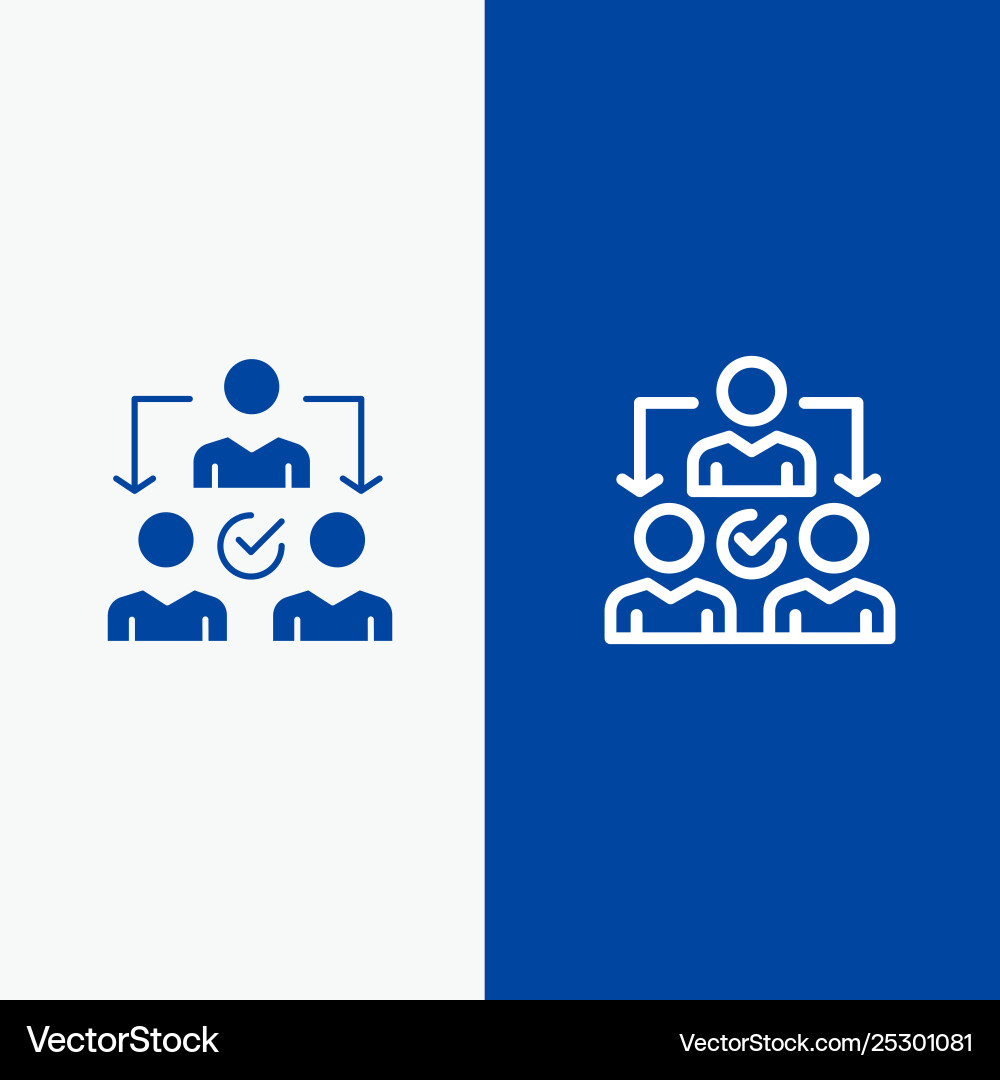 Assignment delegate delegating distribution line Assignment delegate delegating distribution line Vector Image