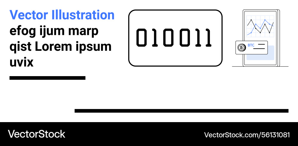 Binary code display beside smartphone showing data Vector Image