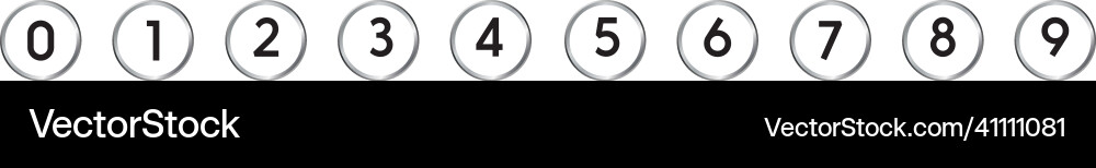 Circle 3d icon set with number Circle 3d icon set with number vector image