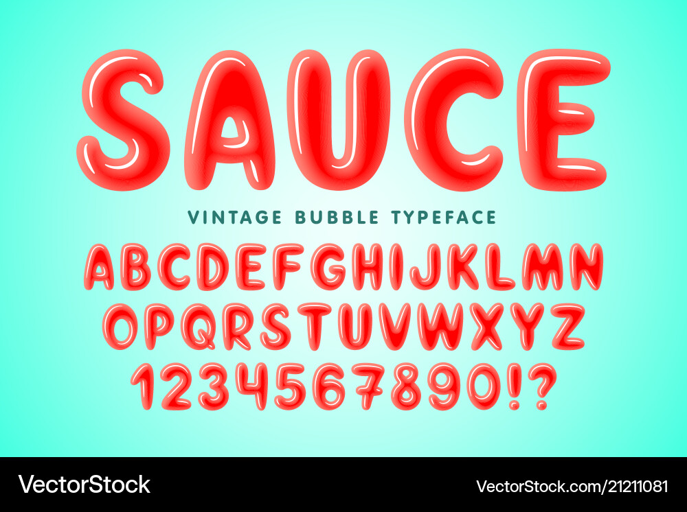 Comical Bubble Font - Colorful Alphabet vector image