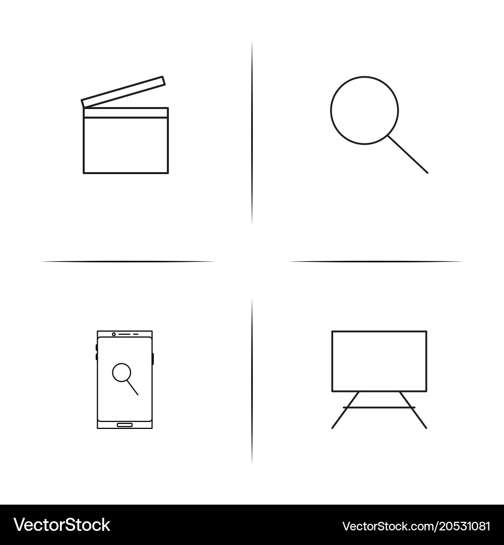 Creative process and design simple linear icons Vector Image