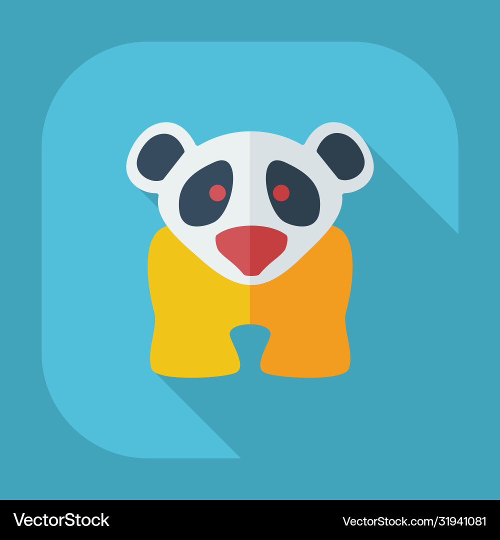 Flat modern design with shadow icons pandas vector image