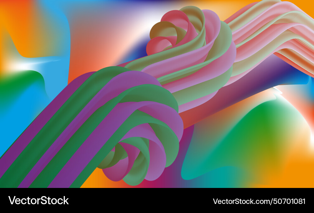 Gradient color wavy fluid shapes background design Vector Image