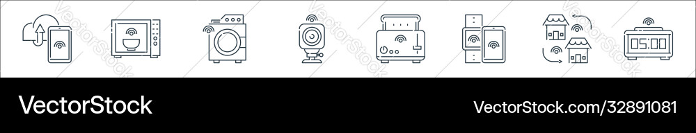 Internet things line icons linear set quality Internet things line icons linear set quality vector image