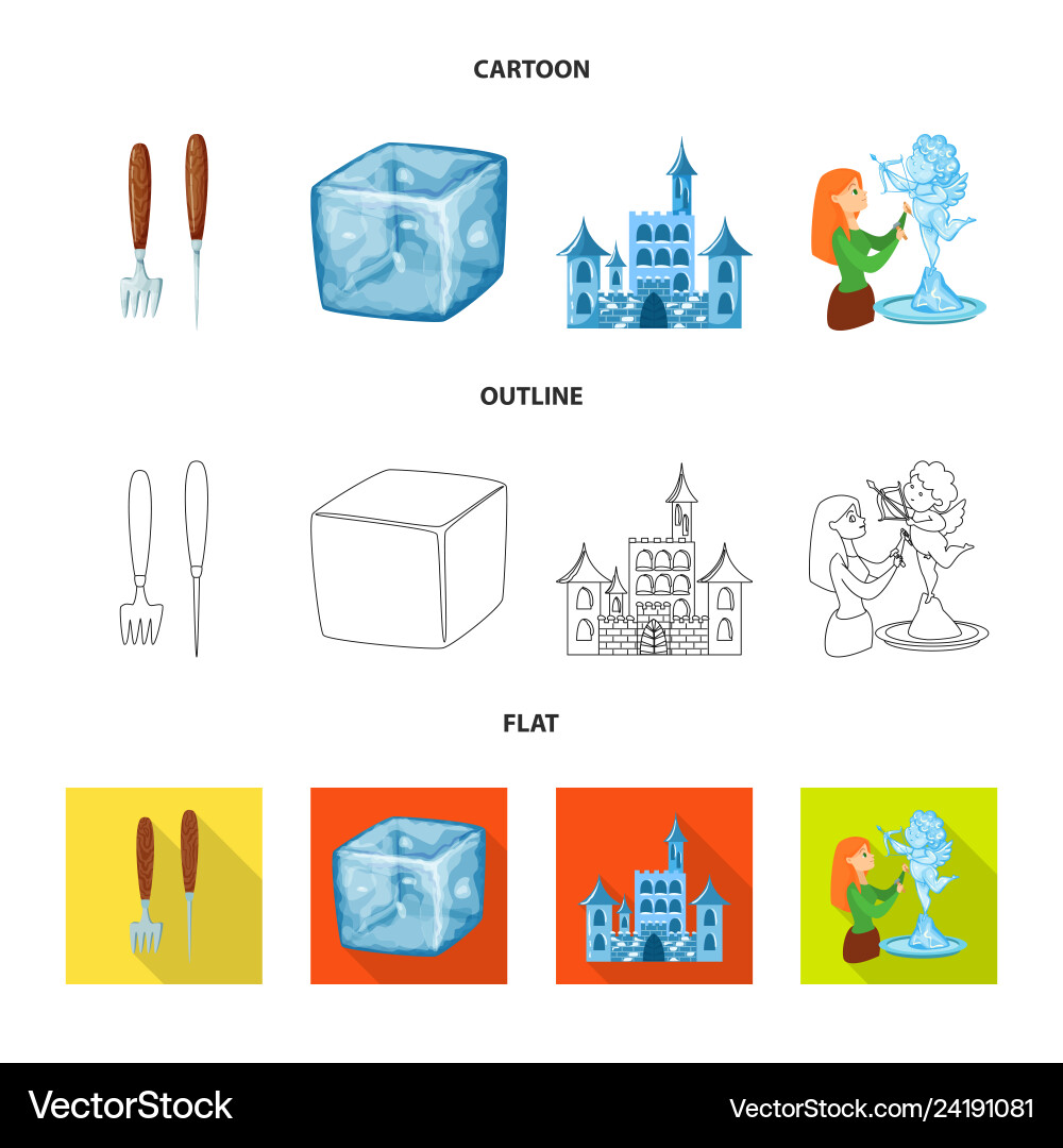 Isolated object of texture and frozen sign set Isolated object of texture and frozen sign set vector image