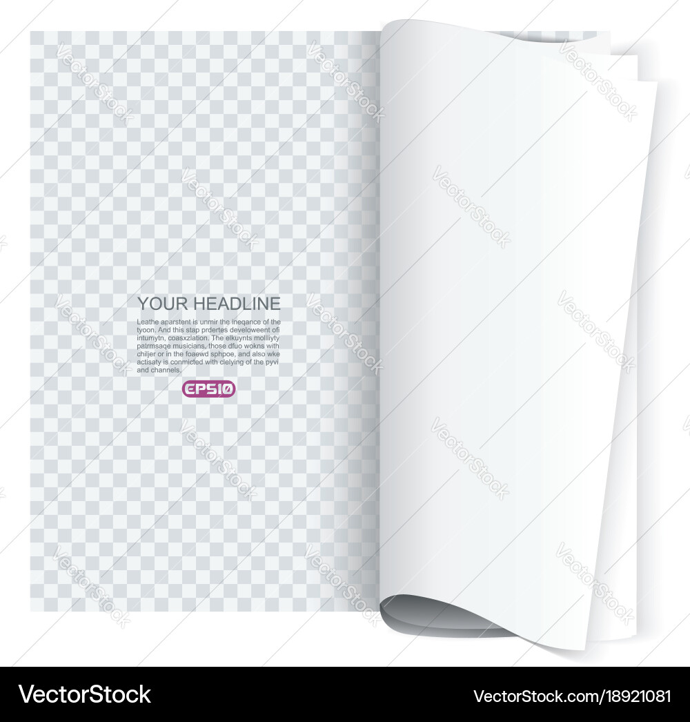 Page curl with shadow on transparent background vector image