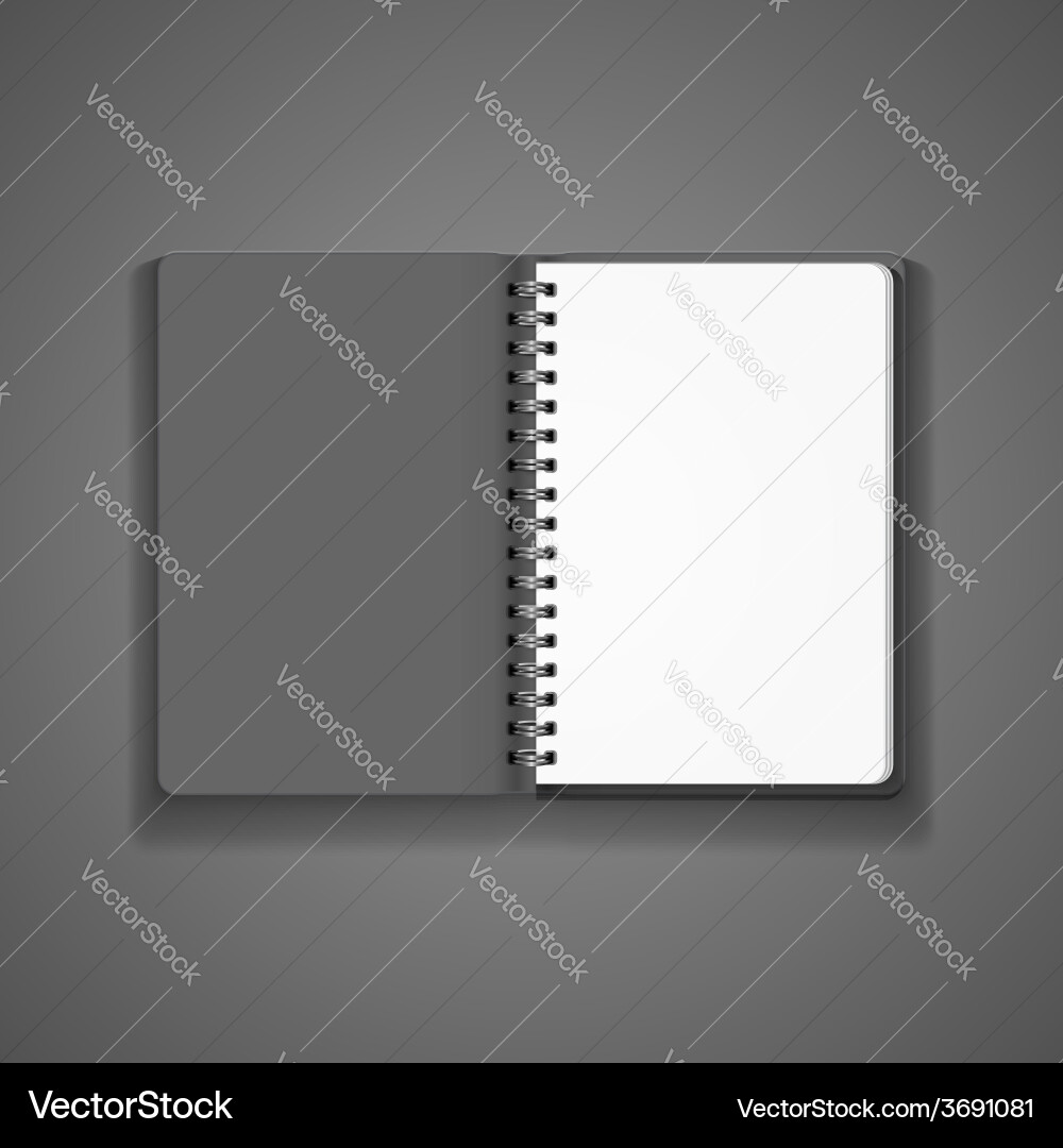 Realistic Open Spiral Notebook Vector Image