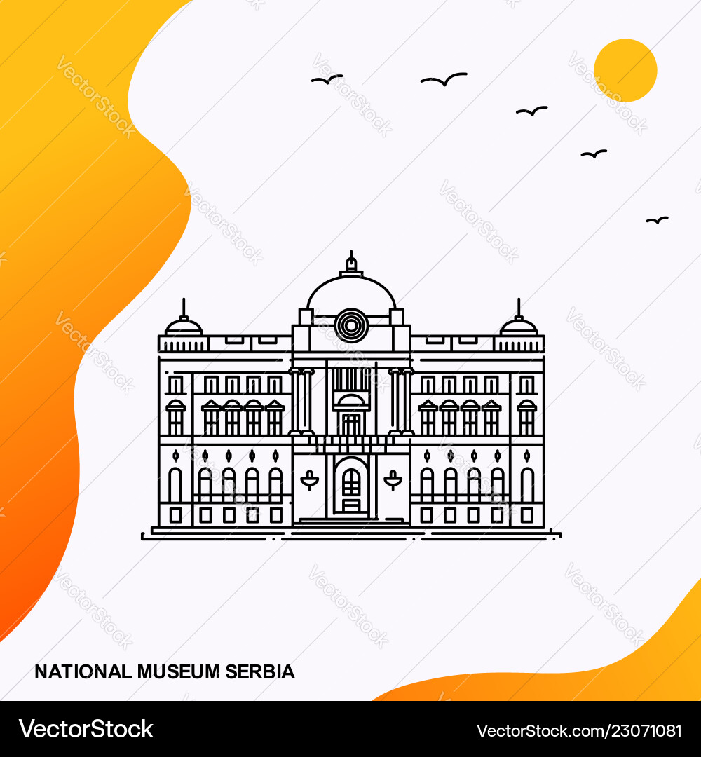 Reise nationale Museum serbia poster Template Reise nationale Museum serbia poster Template vektorbild