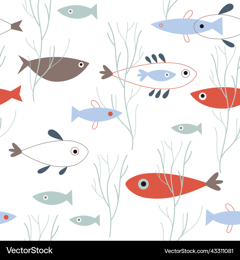 Seamless pattern with fishes Seamless pattern with fishes vector image