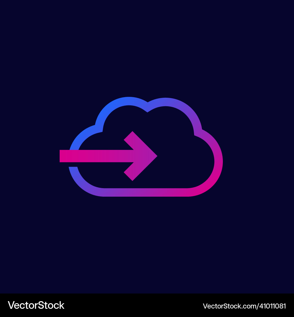 Send to cloud icon for web and apps vector image