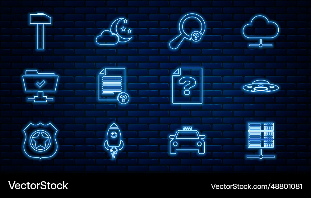 Set line server data web hosting ufo flying Set line server data web hosting ufo flying Vector Image