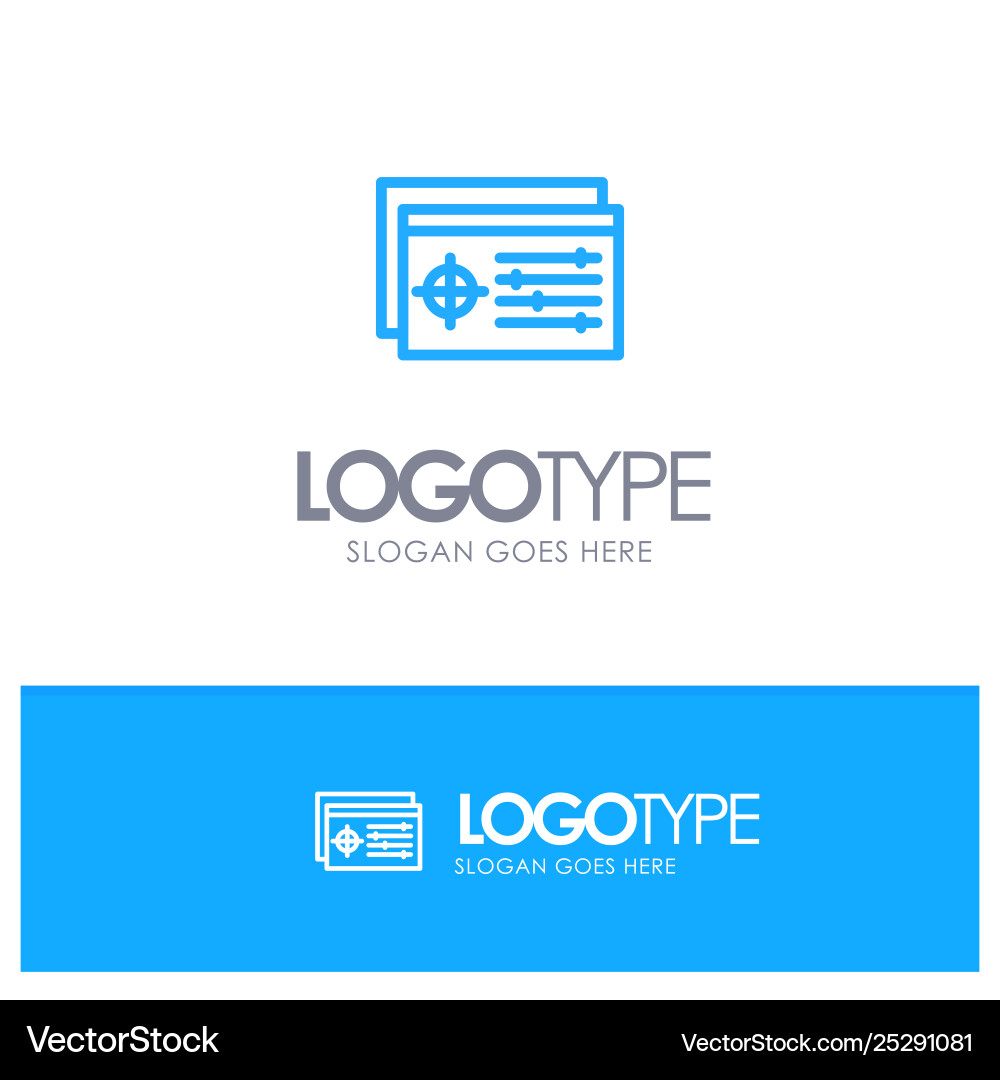 Setting controller target object blue logo line Setting controller target object blue logo line vector image