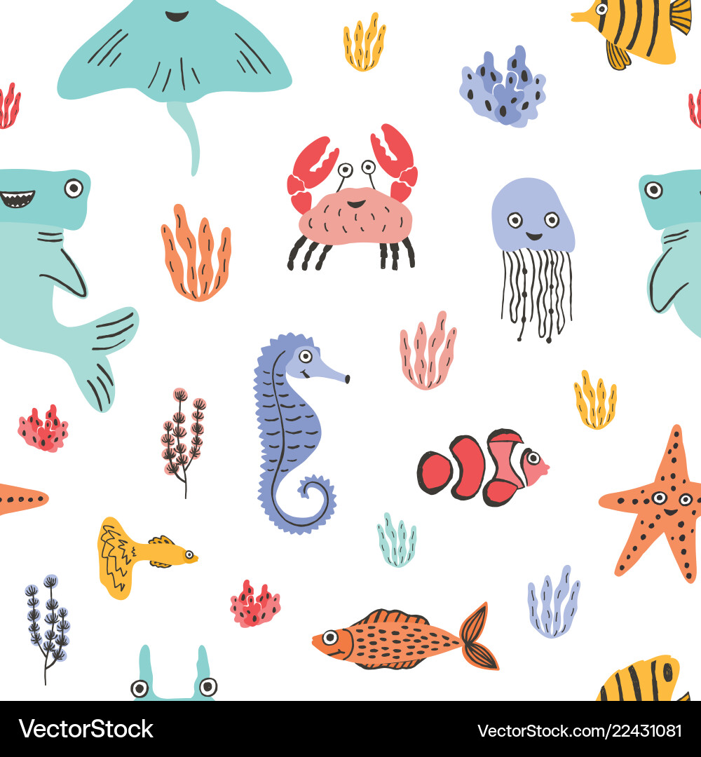 Underwater Marine Pattern Vector Image