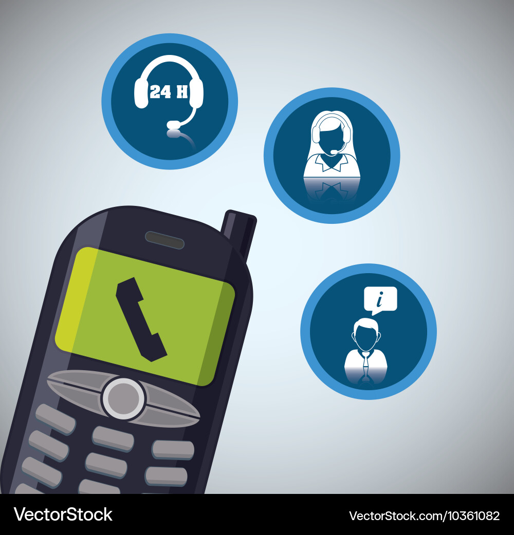 Customer service technical icon set vector image
