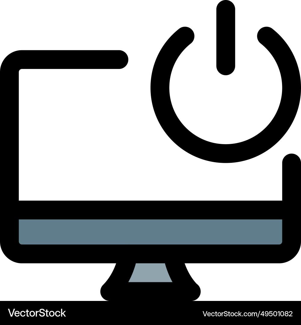Desktop power button manages computer on and off Vector Image