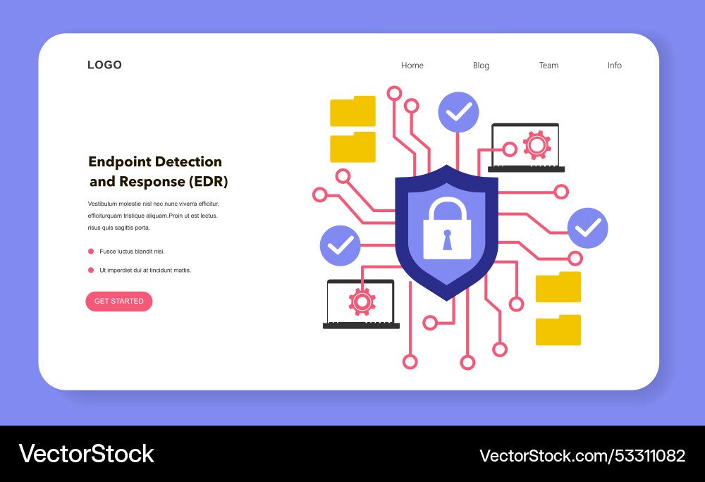 Endpoint detection and response web banner vector image