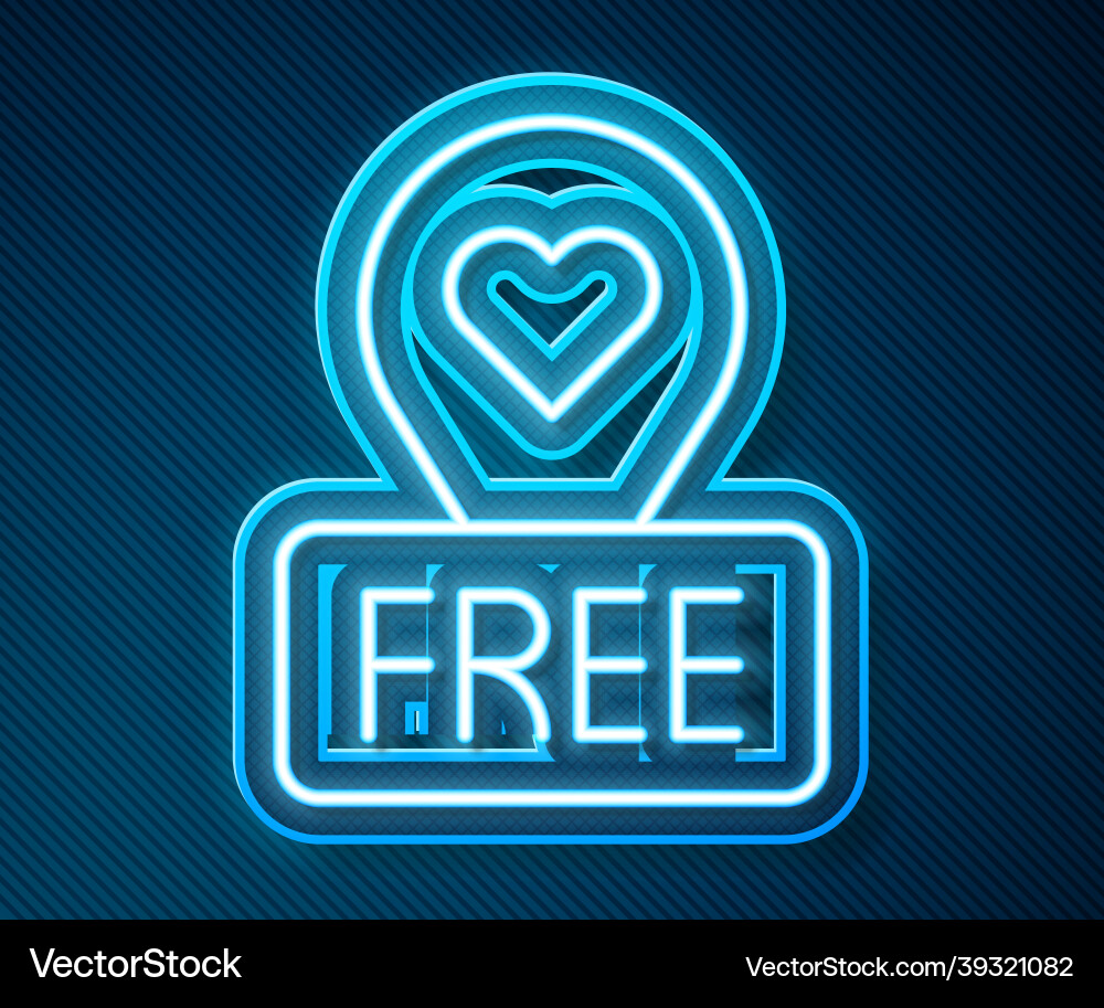 Glowing neon line map pointer with heart icon Glowing neon line map pointer with heart icon vector image
